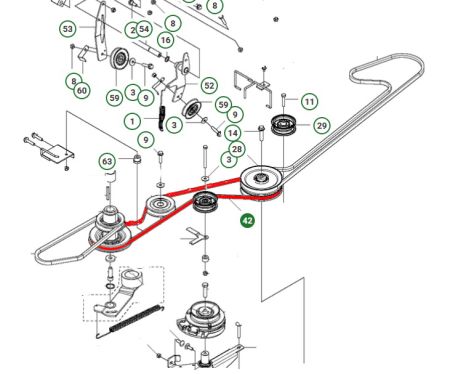 Preview: original Husqvarna Rider RC 320Ts 4WD Keilriemen Mähwerk Mädeck Messerantrieb